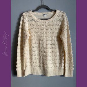 Anthropologie Hannah | Super Soft Cream Colored Knit Pullover Sweater | Size: LG
